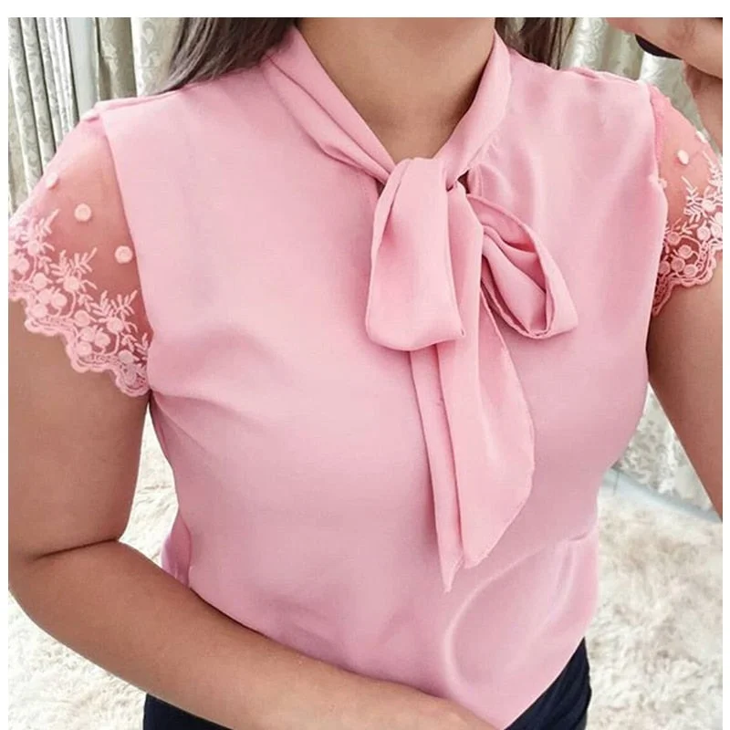 Pbong mid size graduation outfit romantic style teen swag clean girl ideas 90s latina aestheticS-5XL New Lace Up Bow Tie Shirt Summer Lace Short Sleeve Solid Chiffon Casual Blouse Elegant Office Lady Blusas Woman Tops Elegant Semi-Sheer Blouse Pbong mid size graduation outfit romantic style teen swag clean girl ideas 90s latina aestheticS-5XL New Lace Up Bow Tie Shirt Summer Lace Short Sleeve Solid Chiffon Casual Blouse Elegant Office Lady Blusas Woman Tops Elegant Semi-Sheer Blouse