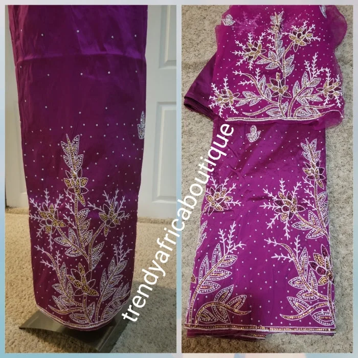 Sale: sweet Magenta Taffeta Silk George wrapper for Nigerian party outfit. 5yds wrapper + 1.8yds matching net for blouse. Sold as a set. Embriodery/beads and stone work. Small-george. Aso-ebi George Double Button Blouse Sale: sweet Magenta Taffeta Silk George wrapper for Nigerian party outfit. 5yds wrapper + 1.8yds matching net for blouse. Sold as a set. Embriodery/beads and stone work. Small-george. Aso-ebi George Double Button Blouse