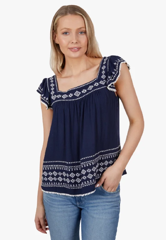 Wrangler Womens Esther Blouse Elegant Peplum Blouse