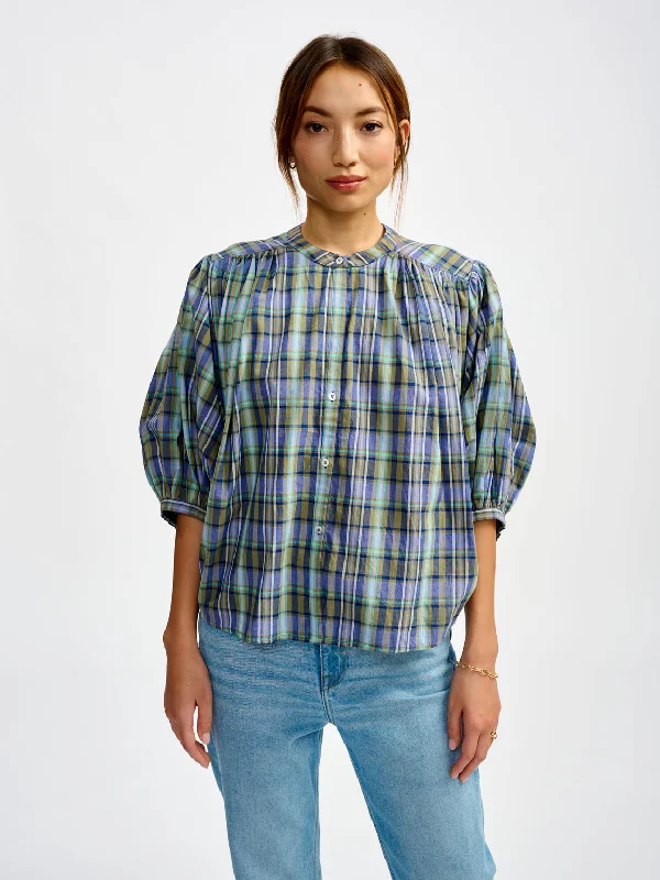 Blouse Ink41 C1302 Check-A Double-Layered Blouse