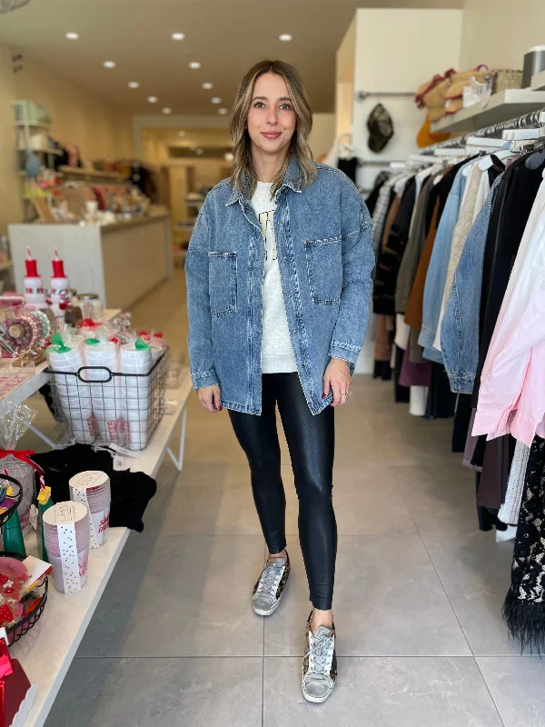 Deen Denim Shacket Business Casual Blouse