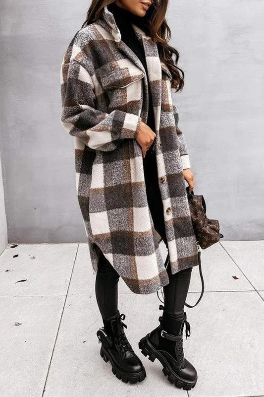 DS Duster Length Long Sleeve Shacket IO Airy Cotton Blouse