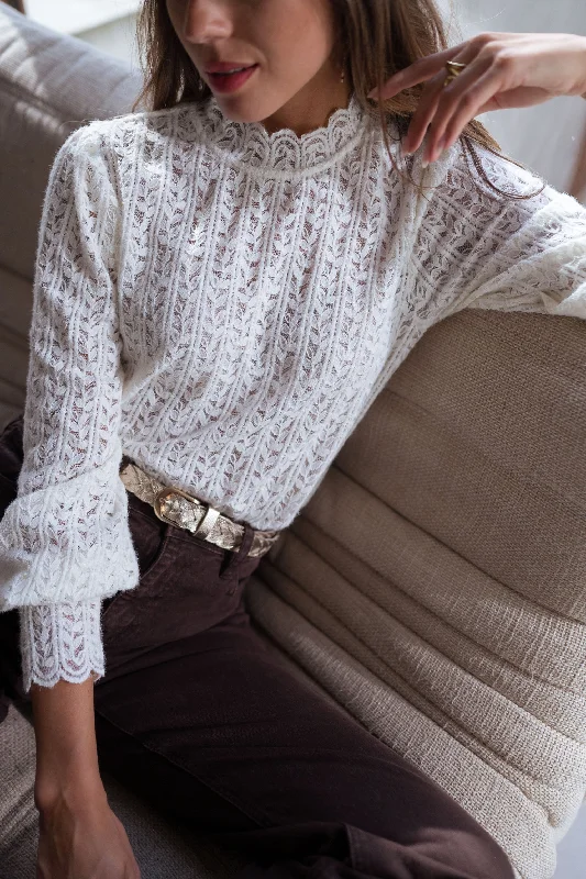 Ecru Emma Blouse Balloon Sleeve Blouse