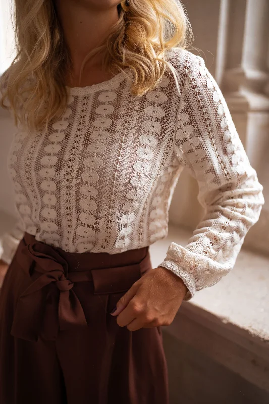 Ecru Laslo Blouse Romantic Lace Blouse