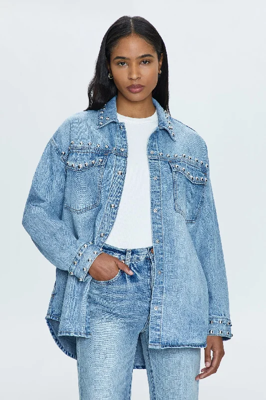 Mandy Denim Shacket - Satellite Cotton Casual Blouse