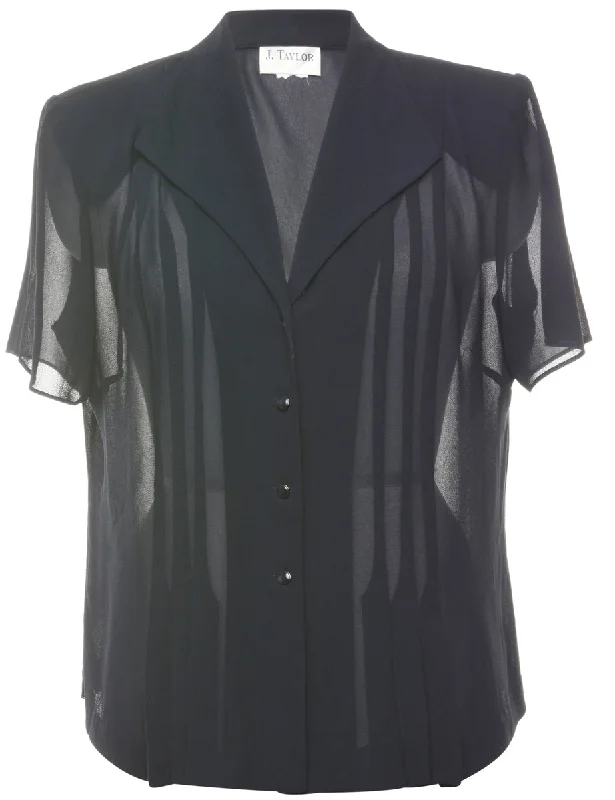 Navy Blouse - XL Lightweight Tunic Blouse