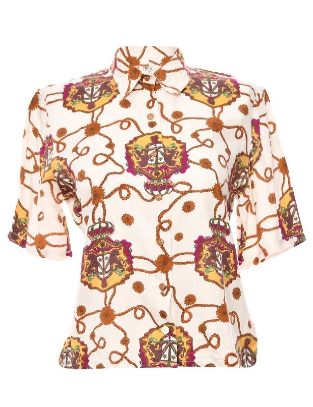 Pattered Multi-Colour Blouse - M Modern Oversized Blouse