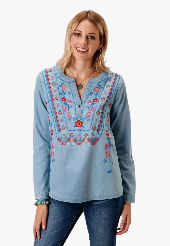 Roper Womens Studio West Collection Blouse Delicate Bow Blouse
