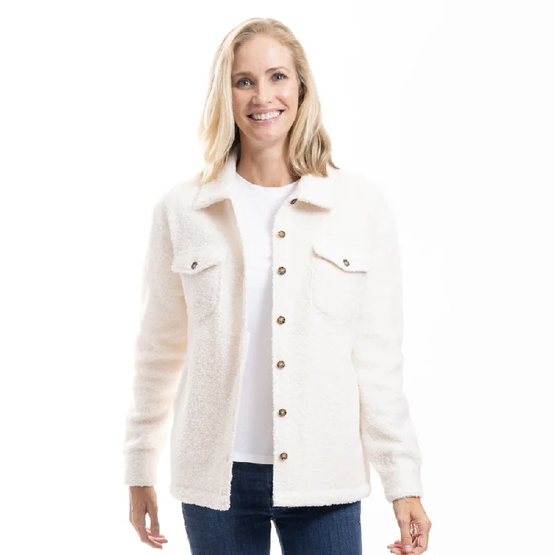 Snowfall Sherpa Shacket Ruched Sleeve Blouse