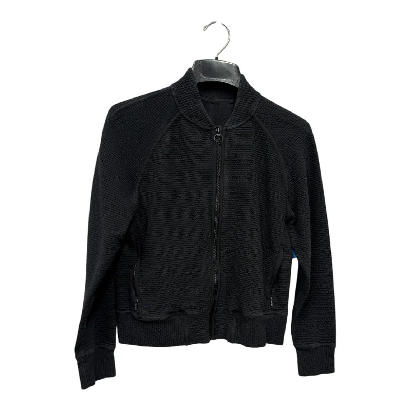 Athletic jacket By Lululemon In Black, Size:M Front Pockets Side Pockets Patch Pockets Athletic jacket By Lululemon In Black, Size:M Front Pockets Side Pockets Patch Pockets