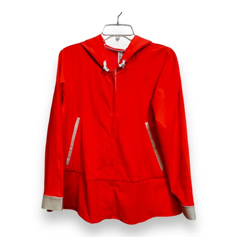 Athletic Jacket By Lululemon In Orange, Size: 6 Nylon Jacket Polyester Jacket Spandex Jacket
