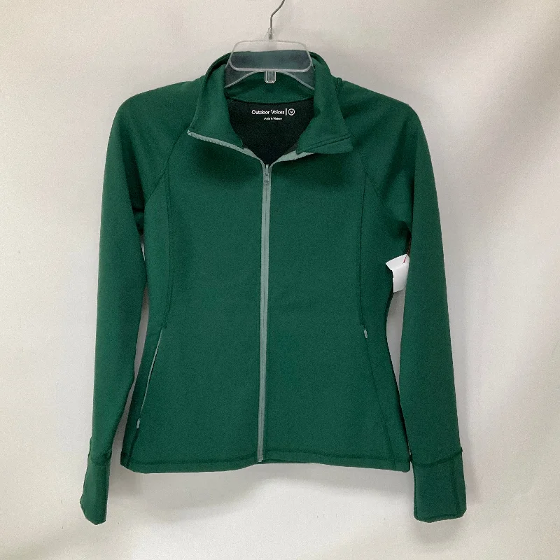 Athletic Jacket By Outdoor Voices In Green, Size: M Nylon Fabric Polyester Fabric Spandex Fabric Athletic Jacket By Outdoor Voices In Green, Size: M Nylon Fabric Polyester Fabric Spandex Fabric