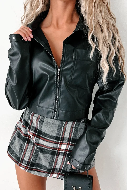 Block & Ignore Studded Faux Leather Crop Jacket (Black) Faux Fur Jacket Real Fur Jacket Shearling Jacket Block & Ignore Studded Faux Leather Crop Jacket (Black) Faux Fur Jacket Real Fur Jacket Shearling Jacket
