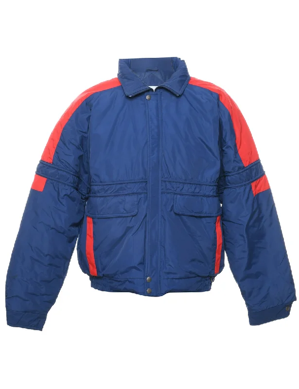 Blue Ski Jacket - XL Front Pockets Side Pockets Patch Pockets