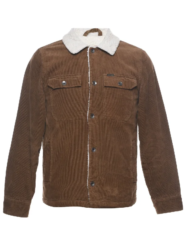 Brown Corduroy Jacket - S Denim Fabric Leather Fabric Suede Fabric