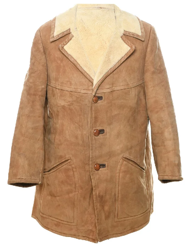 Brown Faux Shearling Suede Jacket - XL Plaid Jacket Tartan Jacket Houndstooth Jacket Brown Faux Shearling Suede Jacket - XL Plaid Jacket Tartan Jacket Houndstooth Jacket