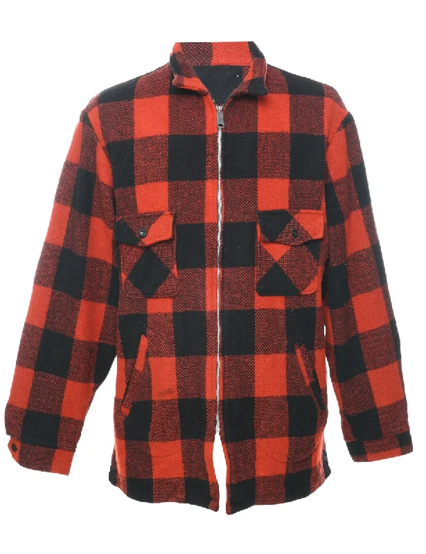 Buffalo Check Jacket - L Nylon Jacket Polyester Jacket Spandex Jacket