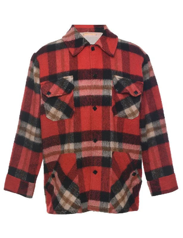 Buffalo Check Jacket - L Wool Jacket Cashmere Jacket Tweed Jacket