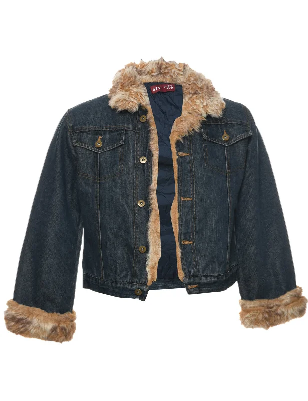 Button Front Denim Jacket - M Mesh Jacket Canvas Jacket Denim Jacket