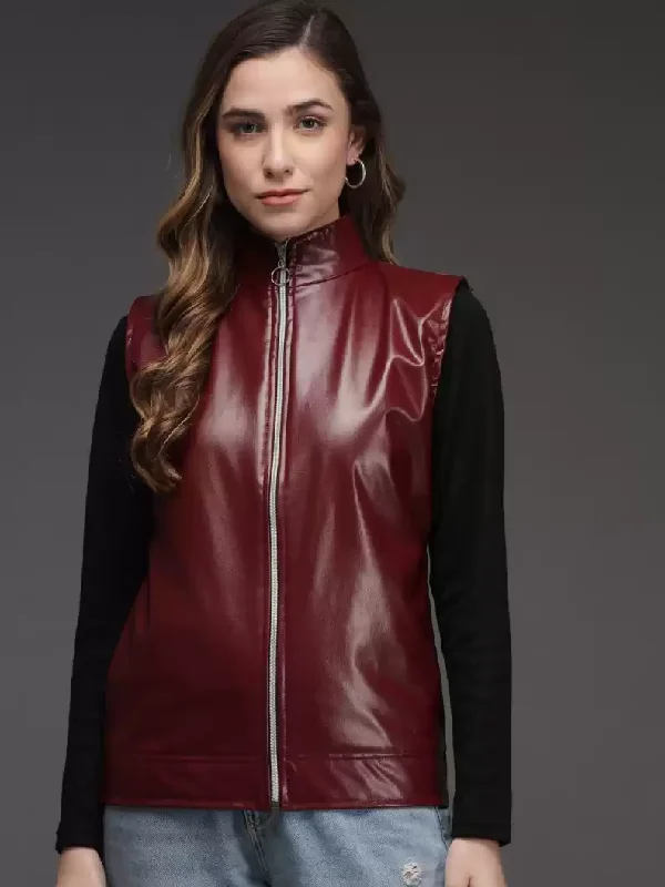 TANDUL  Sleeveless Solid Women Jacket Wool Jacket Cashmere Jacket Tweed Jacket