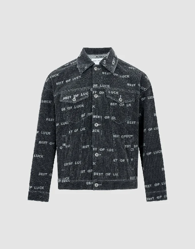 Letter Printed Denim Jacket Fleece Jacket Down Jacket Feather Jacket
