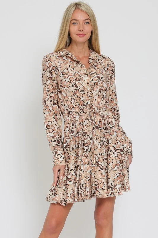 FLORAL FLIRTY SKIRT MINI DRESS Comfortable Boho Mini Dress