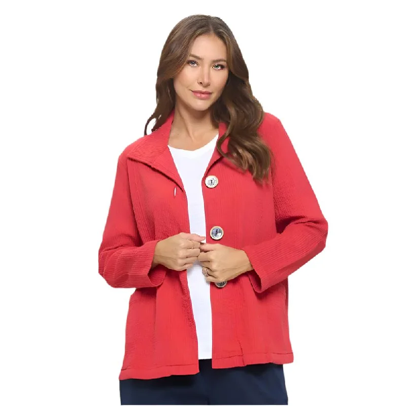 Focus Fashion Cotton Cord Jacket in Brick Red - ST-408-BRD Satin Jacket Silk Jacket Chiffon Jacket Focus Fashion Cotton Cord Jacket in Brick Red - ST-408-BRD Satin Jacket Silk Jacket Chiffon Jacket