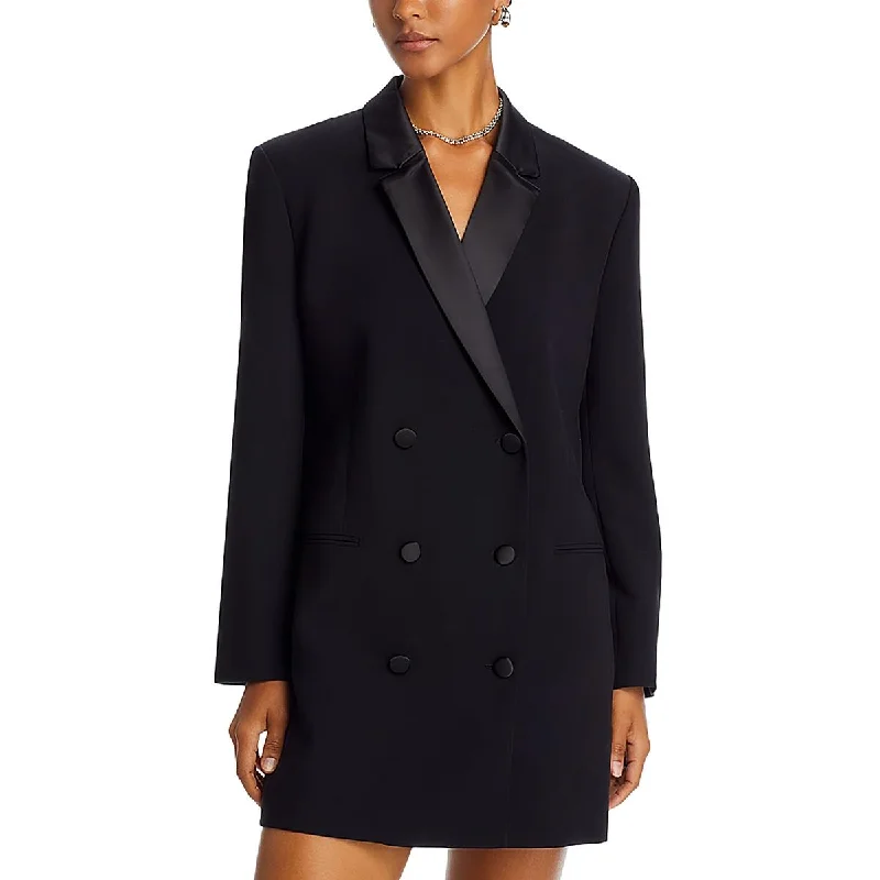 French Connection Womens Blazer Collar Mini Dress Stylish Button-Down Mini Dress