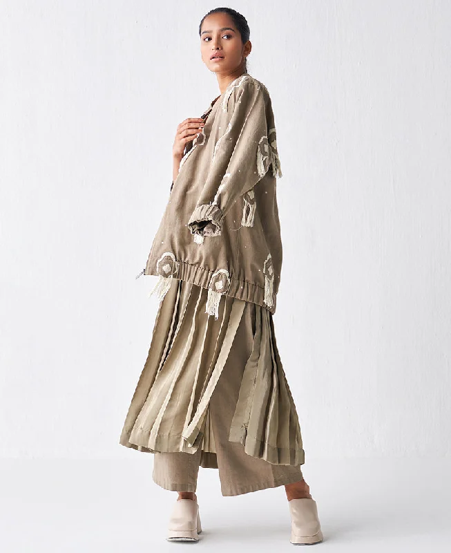 Fringe Bomber Jacket Tailored Jacket Straight Jacket A-Line Jacket