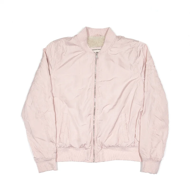 GARAGE Faux fur lined Jacket Pink Bomber Womens S V-Neck Jacket Boat Neck Jacket Square Neck Jacket GARAGE Faux fur lined Jacket Pink Bomber Womens S V-Neck Jacket Boat Neck Jacket Square Neck Jacket