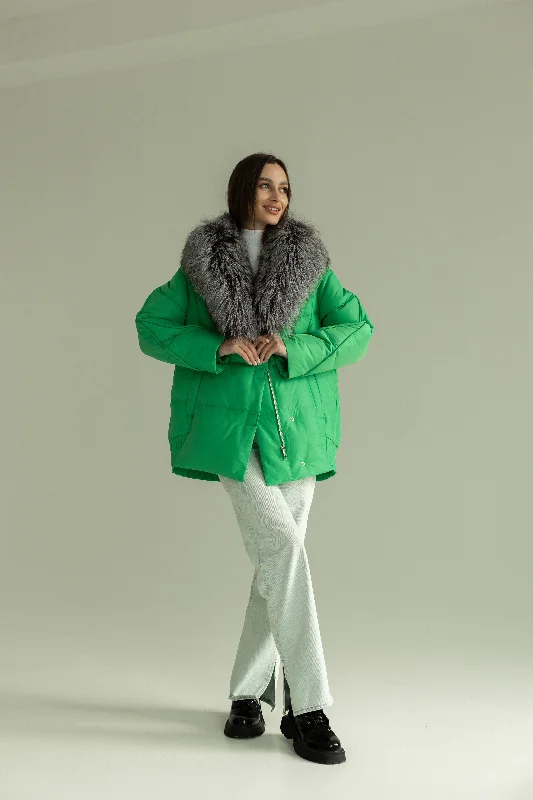 Genuine Silver Fox Down Fill Jacket Plaid Jacket Tartan Jacket Houndstooth Jacket