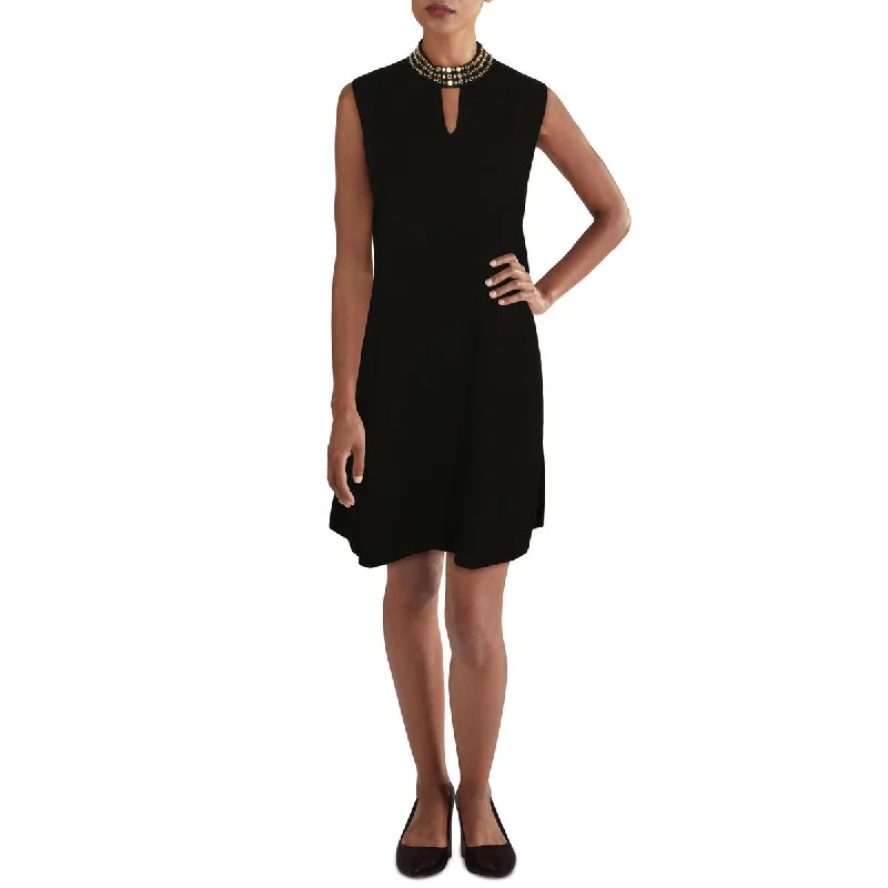 Gracia Womens Embellished Short Mini Dress Cozy Cowl Neck Mini Dress