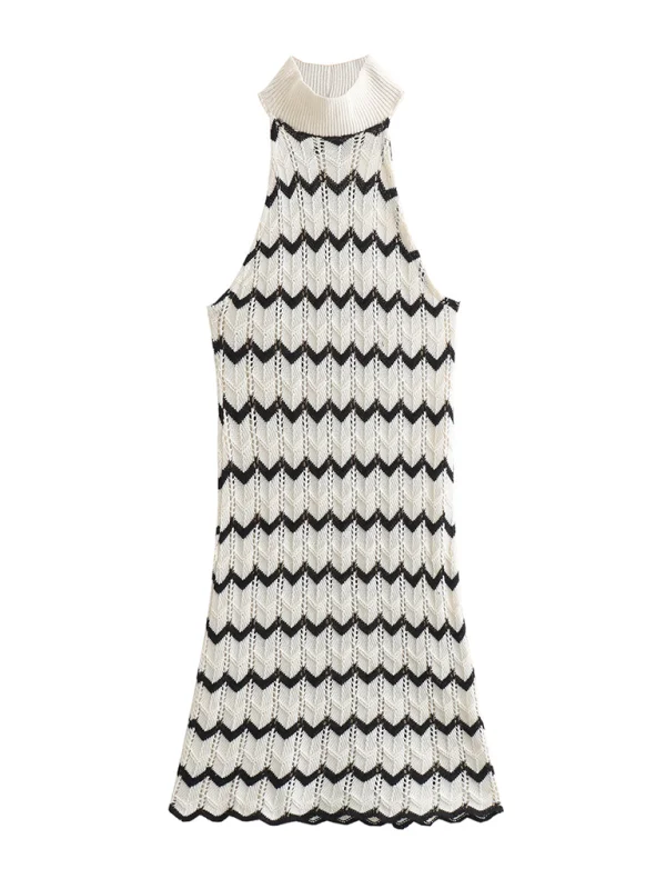 Blue Zone Planet |  Nadia's Striped Knitted Mini Dress Trendy Tulle Mini Dress