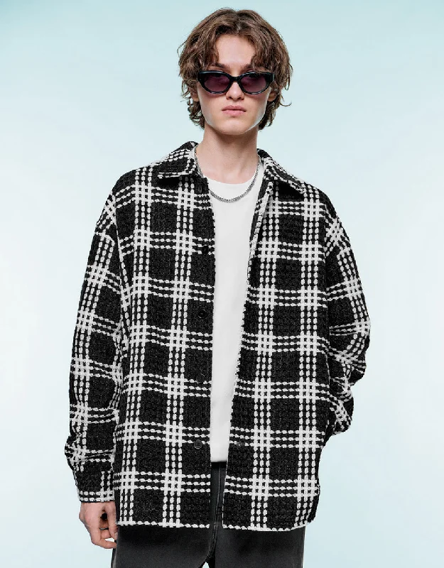 Plaid Loose Jacket Satin Fabric Silk Fabric Chiffon Fabric