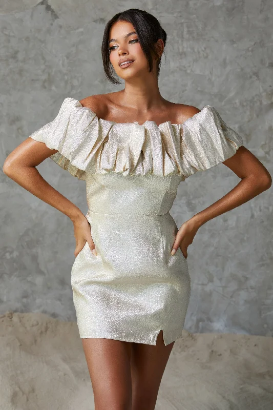 Renee Mini Dress Ivory Cozy Jersey Mini Dress