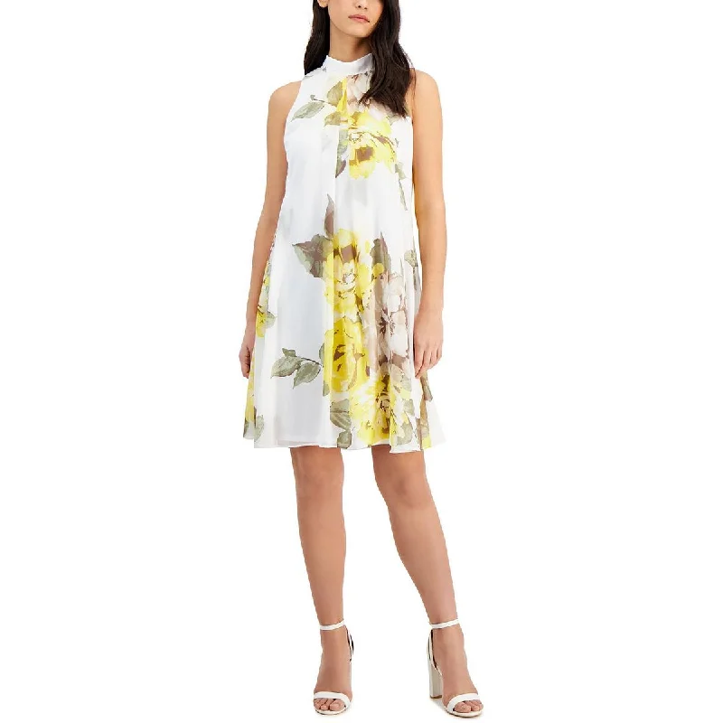 Signature By Robbie Bee Womens A-Line Sleeveless Mini Dress Cozy Long Sleeve Mini Dress