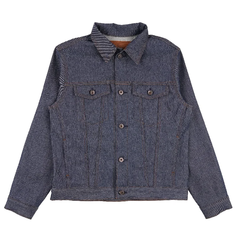 Denim Jacket - Natural Indigo Selvedge Collared Jacket Crew Neck Jacket Turtle Neck Jacket Denim Jacket - Natural Indigo Selvedge Collared Jacket Crew Neck Jacket Turtle Neck Jacket