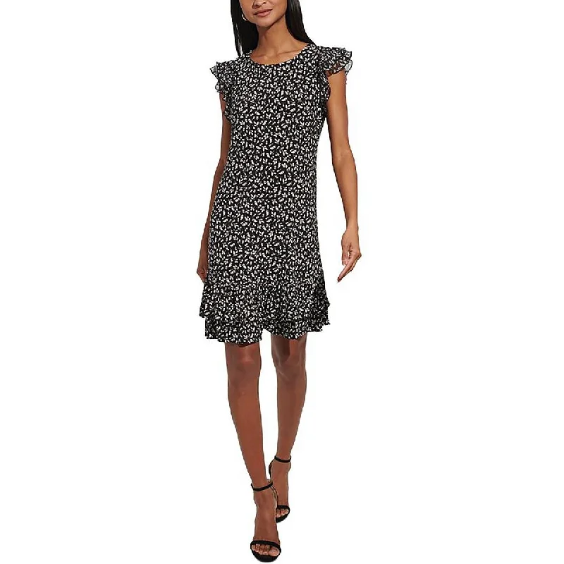 Tommy Hilfiger Womens Mini Leaf Print Mini Dress Comfortable One-Shoulder Mini Dress Tommy Hilfiger Womens Mini Leaf Print Mini Dress Comfortable One-Shoulder Mini Dress