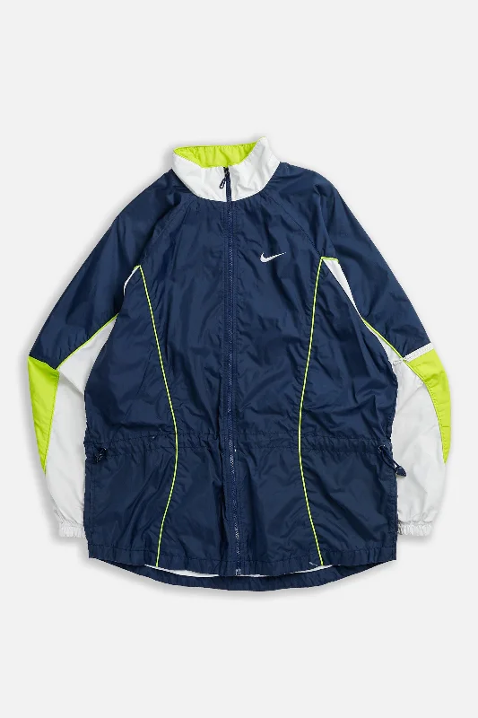 Vintage Nike Windbreaker Jacket - Women's M Notch Collar Peter Pan Collar Cowl Neck