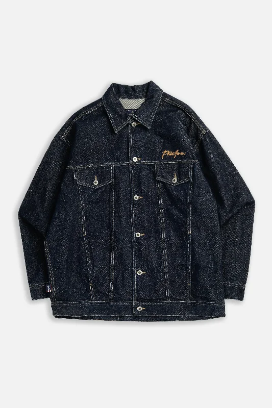 Vintage Phat Farm Denim Jacket - XL Tailored Jacket Straight Jacket A-Line Jacket