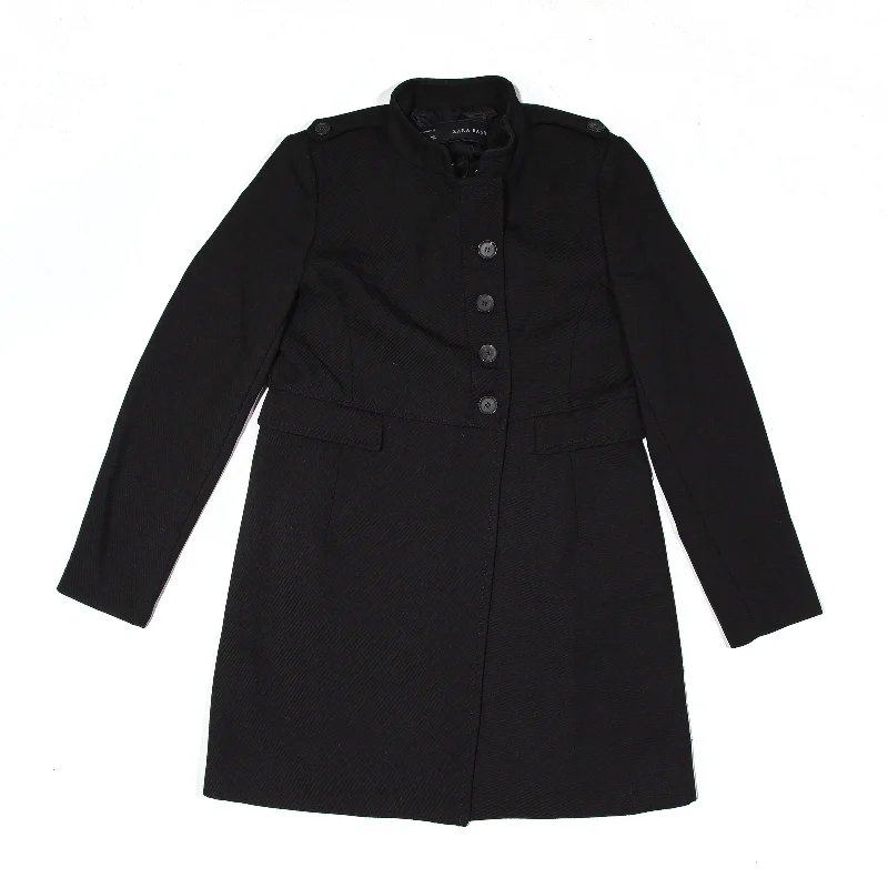 ZARA Basic Jacket Black Womens L Satin Jacket Silk Jacket Chiffon Jacket
