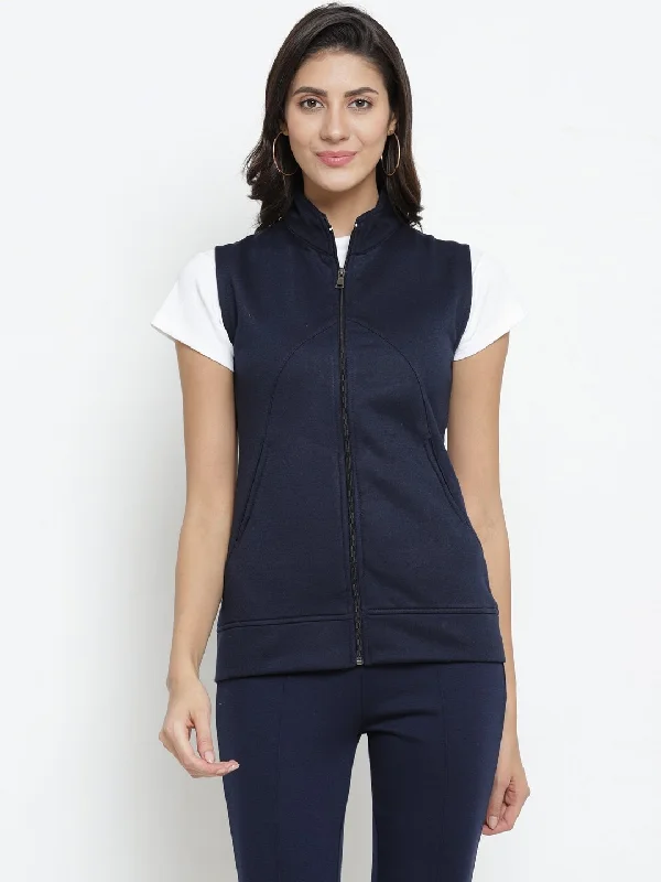ZARVEY Sleeveless Solid Women's Jacket Lace Jacket Ribbed Jacket Sequined Jacket