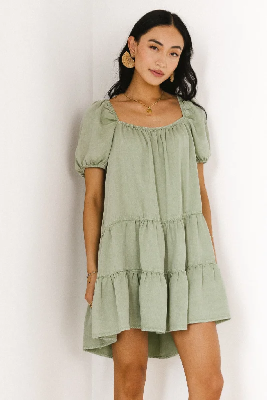 Jordy Tiered Mini Dress - FINAL SALE Chic Puff Sleeve Mini Dress