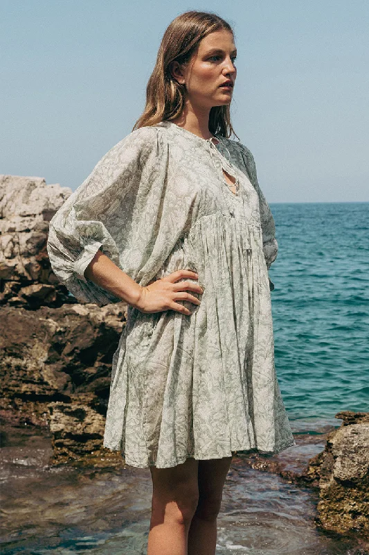 Kyra Mini Dress ~ Jade Elegant Mini Dress with Pleats