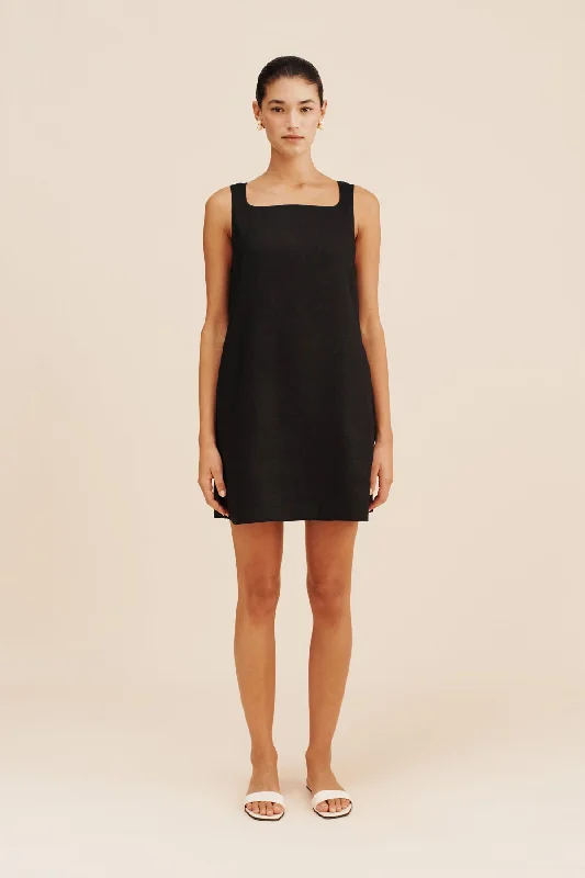 VAL MINI DRESS - BLACK Cozy Jersey Mini Dress