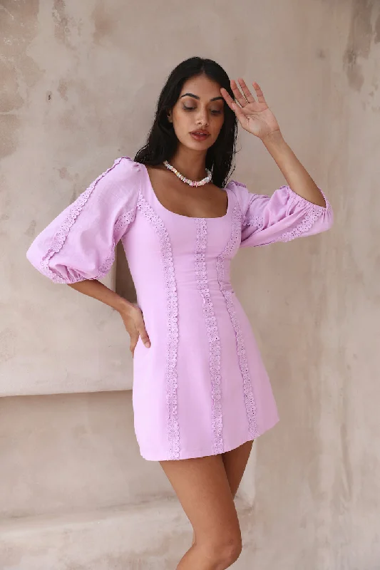 Crashing Into You Dress Purple