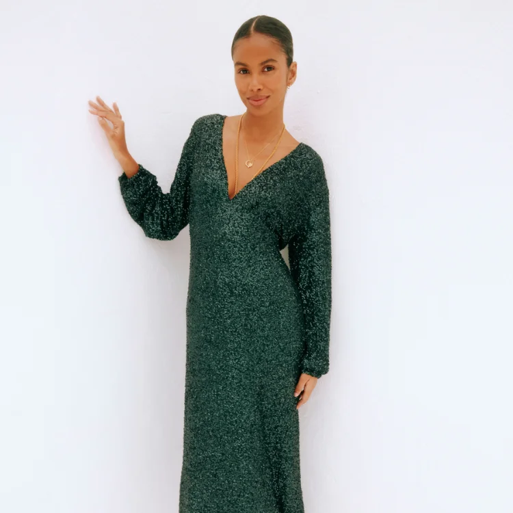 Emerald Sequin Emma Dress
