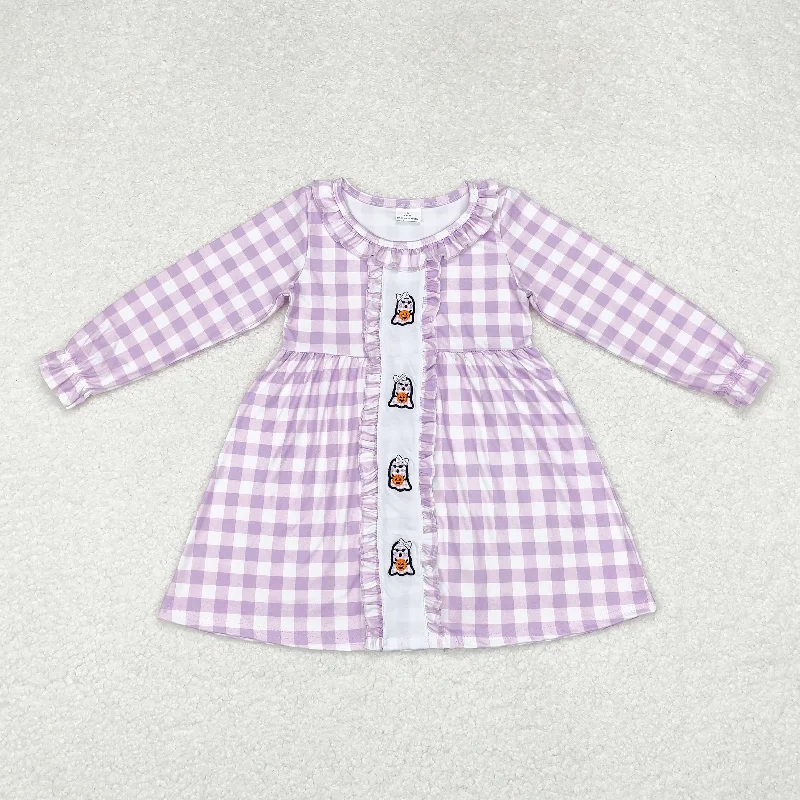GLD0626    toddler girl clothes embroidery boo girl halloween winter dress