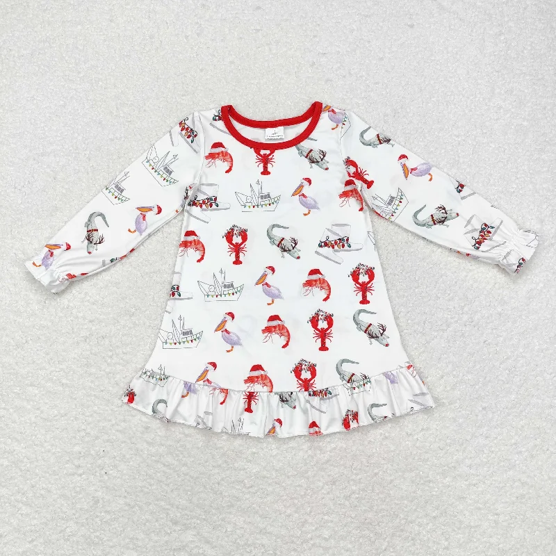 GLD0687 toddler girl clothes crawfish girl winter dress