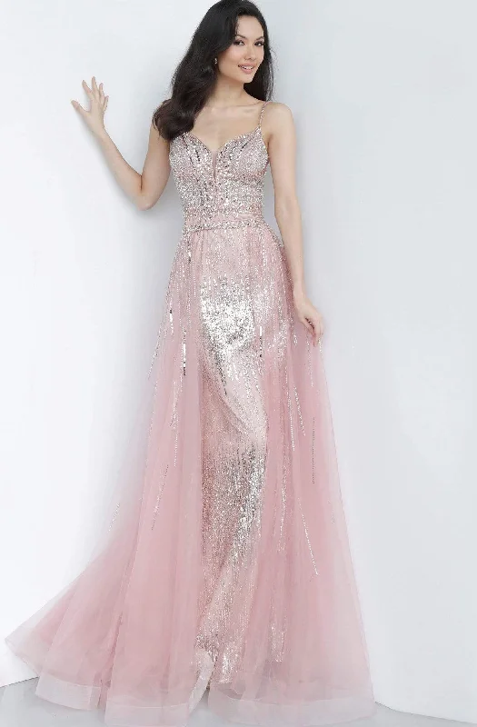 Jovani - JVN2151 Spaghetti Strap Overskirt Prom Dress